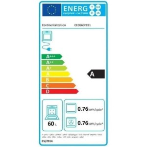 Continental Gas Cook CECG60FCB1 - 4 Lichter - L59.8 x P61 XH83CM- Schwarz