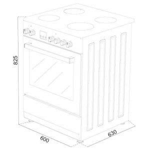Continental Gas Cook CECG60FCB1 - 4 Lichter - L59.8 x P61 XH83CM- Schwarz