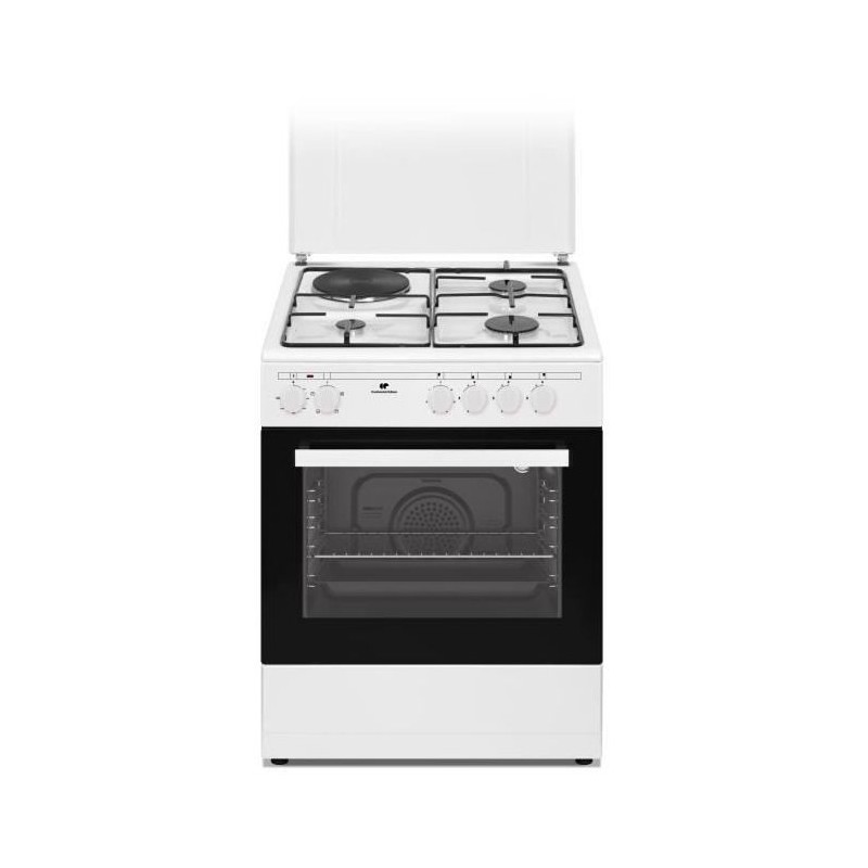 Gemischte kusine kontinental ecm60fcw - 3 gaslichter + 1 elektrisch - l59.8 x d61 xh83 cm - weiß