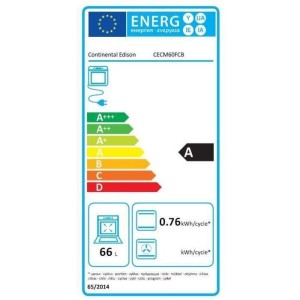 Gemischter Kocher CONTINENTAL EDISON CECM60FCB – 3 Gasbrenner + 1 Elektro – L59,8 x T61 xH83 cm – Schwarz