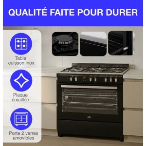 Cuisiniere piano four multifonctions catalyse - CONTINENTAL EDISON - CECP9060BDD- 95 L - Affichage digital - L90 x H 85 cm - Noi