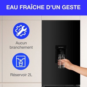 Kühlschrank niedriger Gefrierschrank 251L Gesamt ohne Frost Schwarz