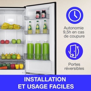 CONTINENTAL EDISON Kühlschrank mit Tiefkühlfach – 253 l – Total No Frost – Schwarz