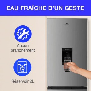 251-l-Unterbaukühlschrank – CONTINENTAL EDISON – Total No Frost – Edelstahl – Klasse D – L 55 cm x H 180 cm