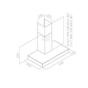 CONTINENTAL EDISON CEHD6058S dekorative Dunstabzugshaube aus Edelstahl – 60 cm