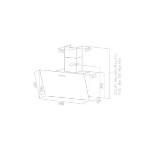 CONTINENTAL EDISON CEHD6065B schwarze dekorative Haube - L60 cm