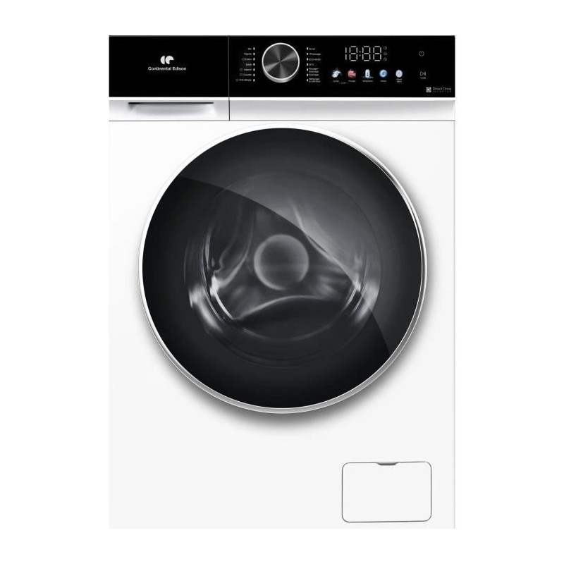 Lave-linge hublot - CONTINENTAL EDISON - CELL1012DDW1 - 10kg - MOTEUR INDUCTION DIRECTE SANS COURROIE - 60 cm - 1200 trs/min - B