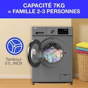 Lave-linge hublot - CONTINENTAL EDISON - CELL712IS3 - 7 kg - Induct...