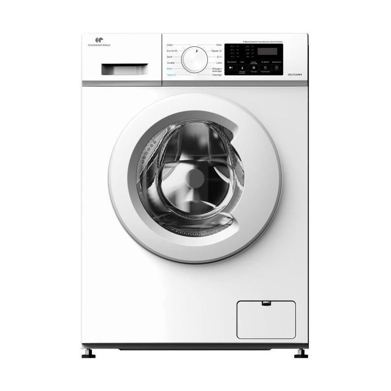 Lave-linge hublot - CONTINENTAL EDISON - CELL712IW3 - 7 kg - Induct...
