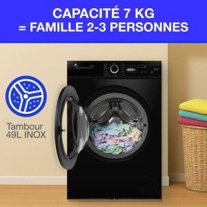 Lave-linge hublot CONTINENTAL EDISON CELL7140IB - 7kg - Largeur 59,...