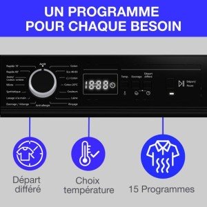 CONTINENTAL EDISON CELL7140IB Bullauge-Waschmaschine – 7 kg – Breit...