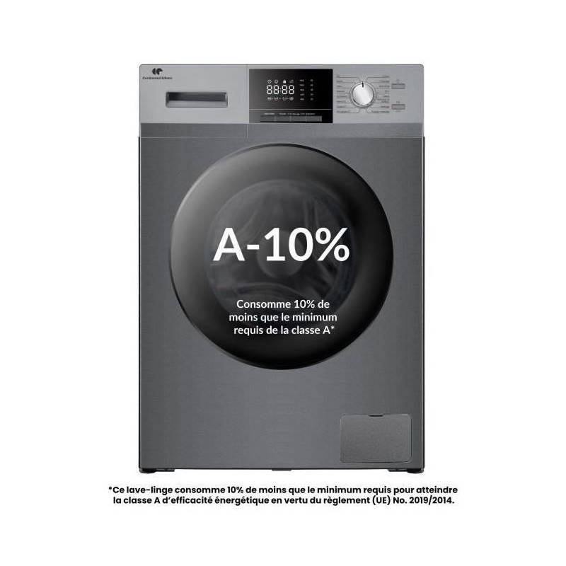 Frontlader-Waschmaschine - CONTINENTAL EDISON - CELL8140IS1 - 8 kg - Induktionsmotor - 60 cm - 1400 U/min - Silber