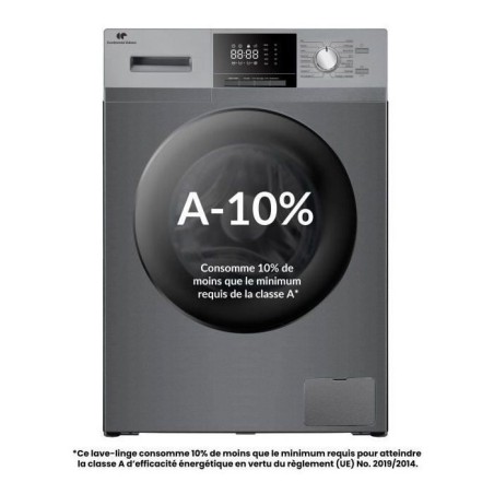 Frontlader-Waschmaschine - CONTINENTAL EDISON - CELL8140IS1 - 8 kg - Induktionsmotor - 60 cm - 1400 U/min - Silber