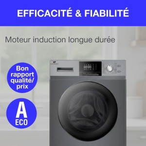 Frontlader-Waschmaschine - CONTINENTAL EDISON - CELL8140IS1 - 8 kg - Induktionsmotor - 60 cm - 1400 U/min - Silber