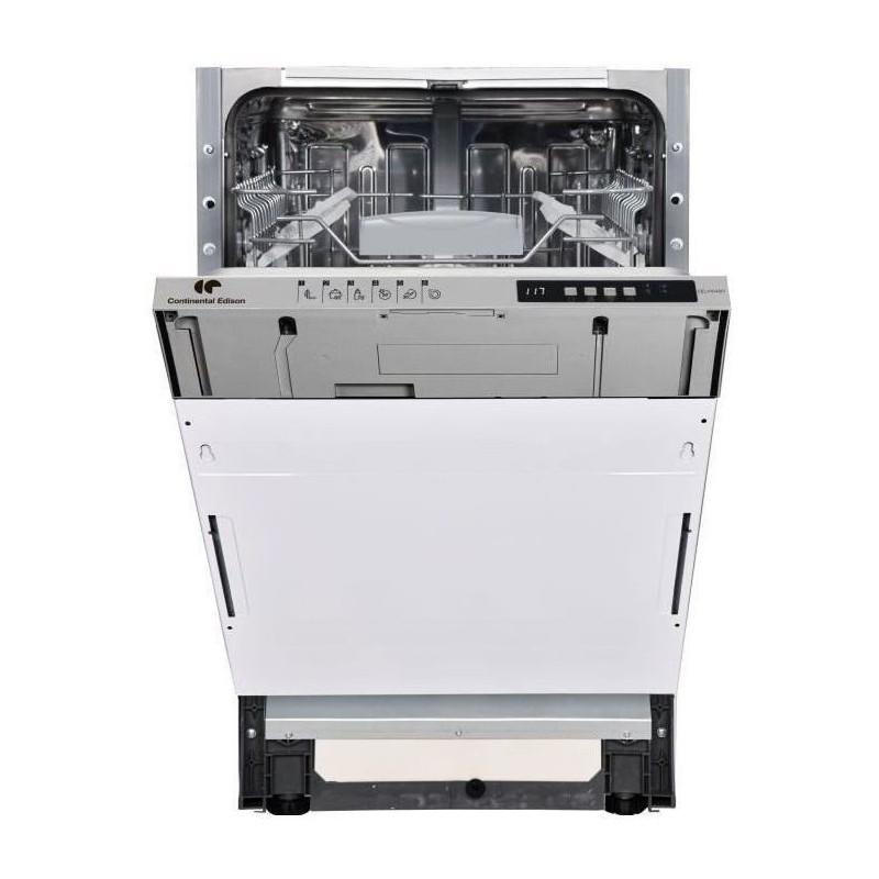 Lave-vaisselle encastrable CONTINENTAL EDISON CELV1045FI-10 couverts - Largeur44,8cm - Classe D - 45 dB - Blanc
