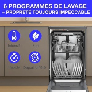 Lave-vaisselle pose libre - CONTINENTAL EDISON - CELV1145B - 11 cou...