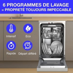 Lave-vaisselle pose libre - CONTINENTAL EDISON - CELV1145S - 11 cou...