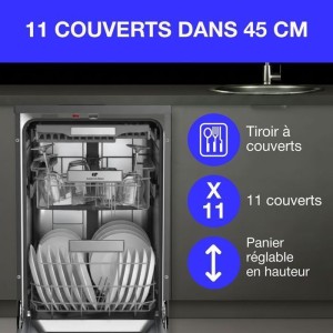 Lave-vaisselle pose libre - CONTINENTAL EDISON - CELV1145B - 11 cou...