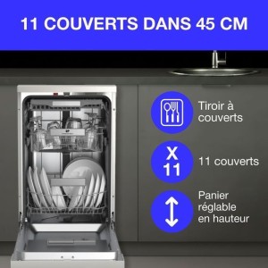 Lave-vaisselle pose libre - CONTINENTAL EDISON - CELV1145S - 11 cou...