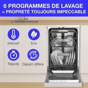 Lave-vaisselle pose libre - CONTINENTAL EDISON - CELV1145W - 11 cou...