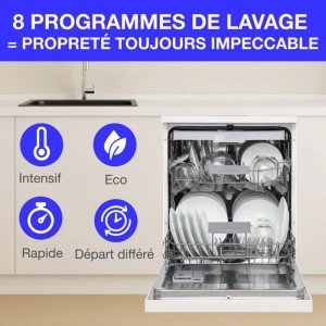 CONTINENTAL EDISON freistehender Geschirrspüler – 15 Maßgedecke – B...