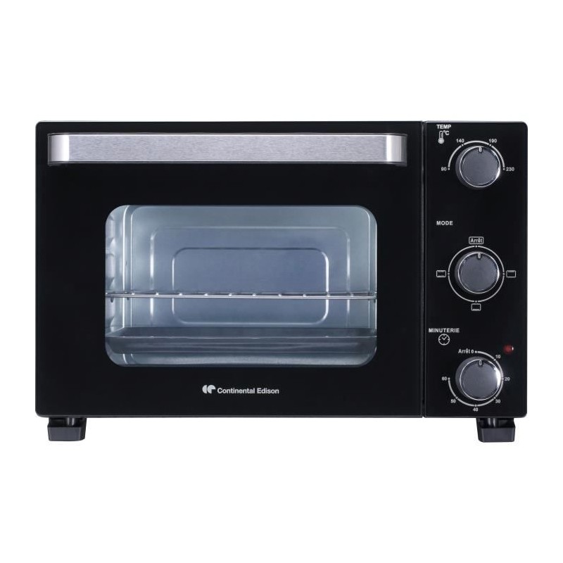 CONTINENTAL EDISON CEMF22B - Minifour électrique 22L noir - 1300W - Convection naturelle