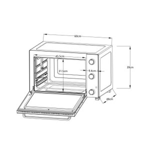 Minifour électrique - Chaleur tournante - CONTINENTAL EDISON - CEMF60B3 - Noir - L60 x H39 x P 48 cm