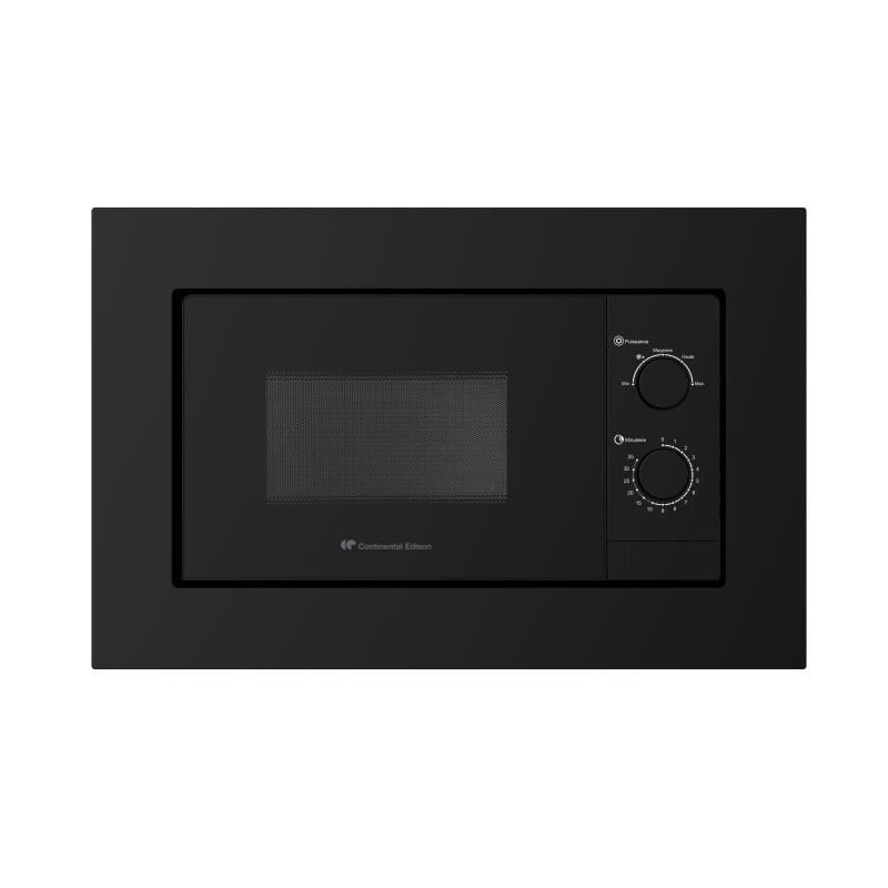 Einbau-Mikrowelle – CONTINENTAL EDISON – CEMO20EBM2 – 1280 W – B 59,5 x H 38,5 x T 35,3 cm – 20 l – Schwarz