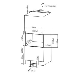 Einbau-Mikrowelle – CONTINENTAL EDISON – CEMO20EBM2 – 1280 W – B 59,5 x H 38,5 x T 35,3 cm – 20 l – Schwarz