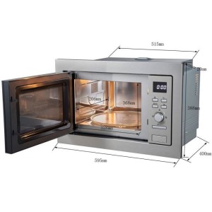 Eingebaute Grillmikrowelle - Continental Edison - CEMO25GE2 - Silber - 25 L - 900 W - Grill 1000 W