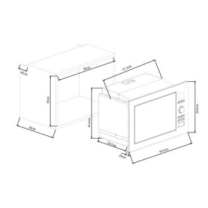 Eingebaute Grillmikrowelle - Continental Edison - CEMO25GE2 - Silber - 25 L - 900 W - Grill 1000 W