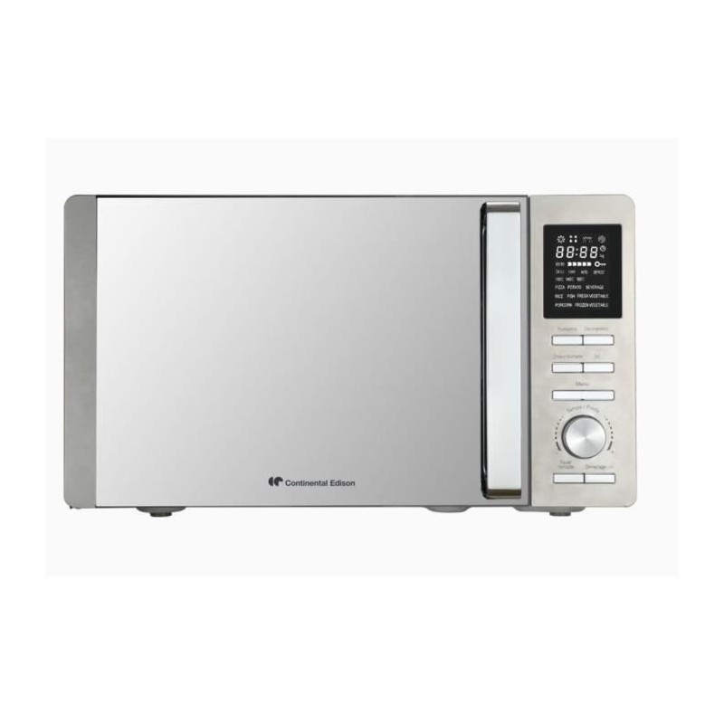 Micro-ondes combiné - CONTINENTAL EDISON - CEMO25SG13S3 - Silver - 25 L - Porte Miroir - 1400 W - Grill 1200 W - Convection 120