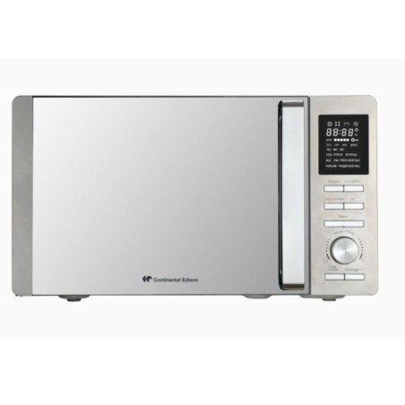 Micro-ondes combiné - CONTINENTAL EDISON - CEMO25SG13S3 - Silver - 25 L - Porte Miroir - 1400 W - Grill 1200 W - Convection 120
