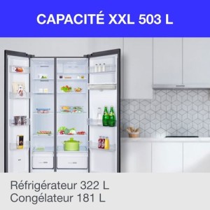 Réfrigérateur américain - CONTINENTAL EDISON - CERA505NFBD - 503 L ...