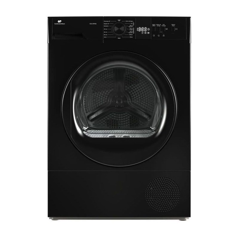 CONTINENTAL EDISON CESL10PCB2 Wäschetrockner mit Wärmepumpe – 10 kg – 60 cm – Klasse E – Schwarz