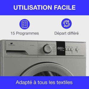 CONTINENTAL EDISON CESL10PCS2 Wäschetrockner mit Wärmepumpe – 10 kg – 60 cm – Klasse E – Silber