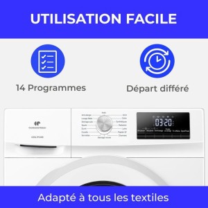 Seche-linge pompe a chaleur - CONTINENTAL EDISON - CESL7PCWE - 7 kg...