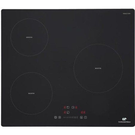 Continental Edison 3-burner induction hob - 3 timers - 3 boosters - black