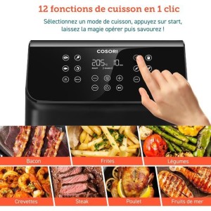 COSORI Ölfreie Fritteuse – Premium II Chef Edition – 6,2 l Fassungsvermögen – 12 Programme – 50er-Packung Backpapier