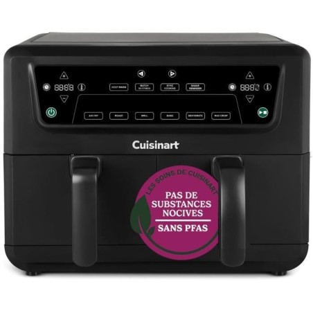 CUISINART Airfryer AFD10OBLE – 10,4 l Fassungsvermögen – Doppeltank – Schwarz – 2400 W