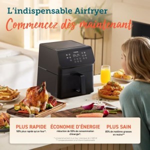 COSORI Ölfreie Fritteuse – Premium II Chef Edition – 6,2 l Fassungsvermögen – 12 Programme – 50er-Packung Backpapier