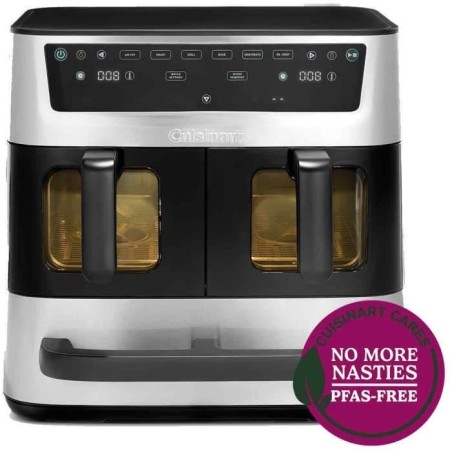 CUISINART Airfryer AFT13XSSE – 13,6 l Fassungsvermögen – Doppeltank + 1 Schublade – Schwarz/Edelstahl – 2400 W