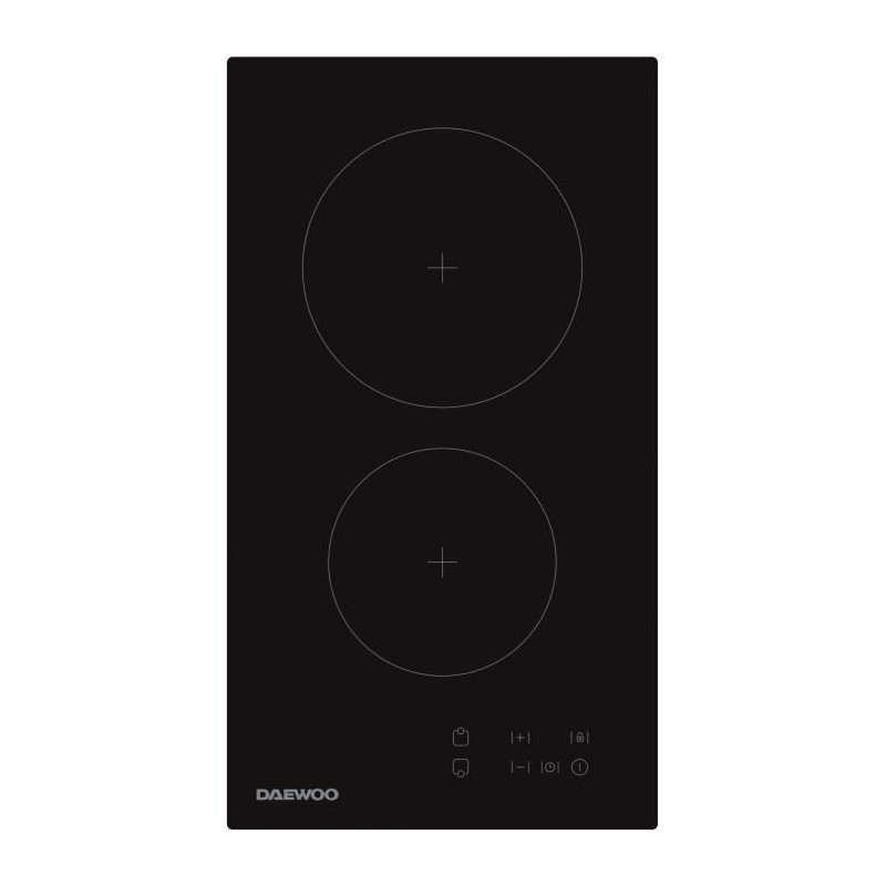 Plaque de cuisson vitrocéramique - DAEWOO - 2 foyers - 30 cm - BH3VTF19BNM - Noir
