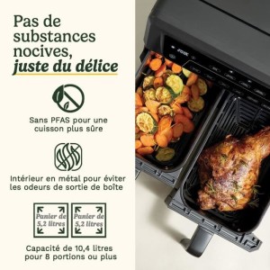 CUISINART Airfryer AFD10XBLE – 10,4 l Fassungsvermögen – Doppeltank...