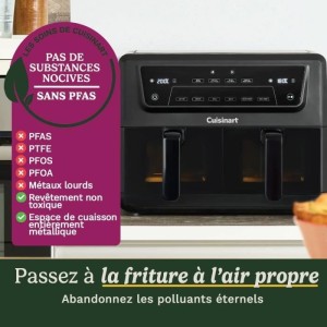 CUISINART Airfryer AFD10XBLE – 10,4 l Fassungsvermögen – Doppeltank – Schwarz – 2400 W
