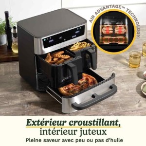 CUISINART Airfryer AFT13XSSE – 13,6 l Fassungsvermögen – Doppeltank + 1 Schublade – Schwarz/Edelstahl – 2400 W