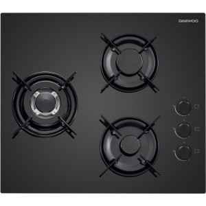 Gaskochfeld - DAEWOO - 3 Brenner - 60 cm - BH6GKR21BNL - Schwarz