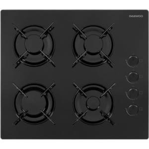 Plaque de cuisson a gaz - DAEWOO - 4 foyers - 60 cm - BH6GKR40BNL - Noir