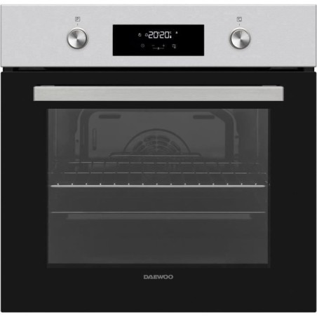 Four encastrable - Pyrolyse - Chaleur tournante - DAEWOO - BO6PR27MINL - Inox / Noir - Porte froide - 59,5 x 57,5 x 59,5 cm