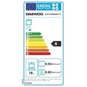 Four encastrable - Pyrolyse - Chaleur pulsée - DAEWOO - BO7PR28MINM - Inox - Porte froide - 59,5 x 57,5 x 59,5 cm